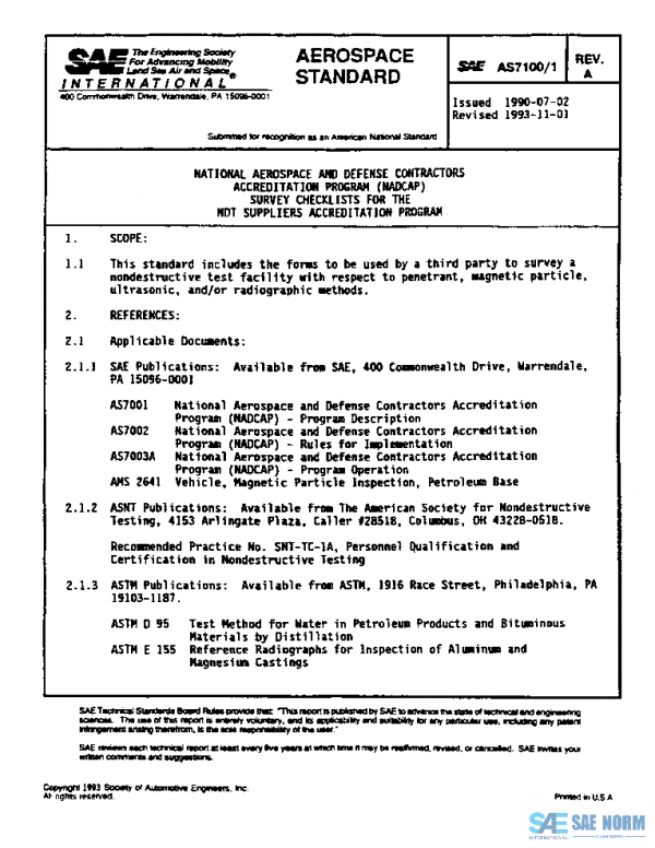 SAE AS7100/1A PDF SAE AS7100/1A PDF