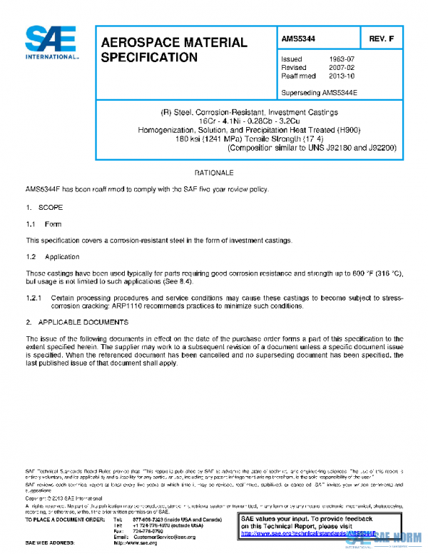 SAE AMS5344F PDF SAE AMS5344F PDF