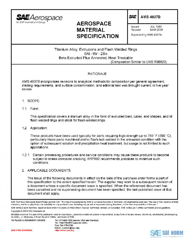 SAE AMS4937B PDF SAE AMS4937B PDF