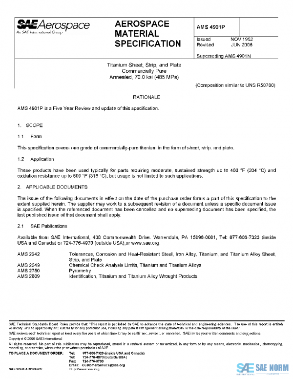 SAE AMS4901P PDF SAE AMS4901P PDF