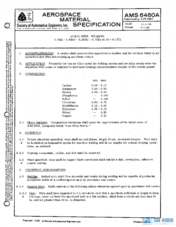 SAE AMS6460A PDF SAE AMS6460A PDF