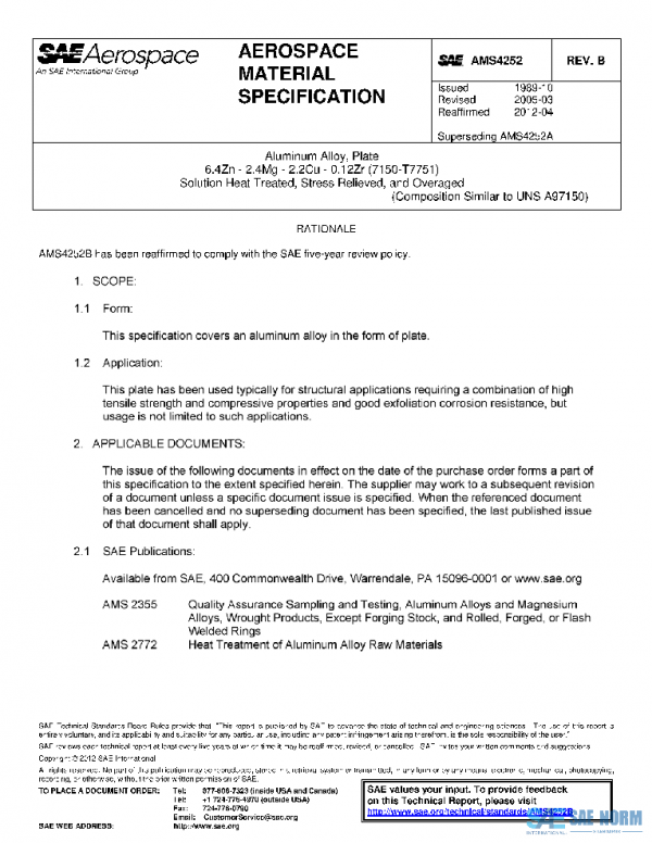 SAE AMS4252B PDF SAE AMS4252B PDF