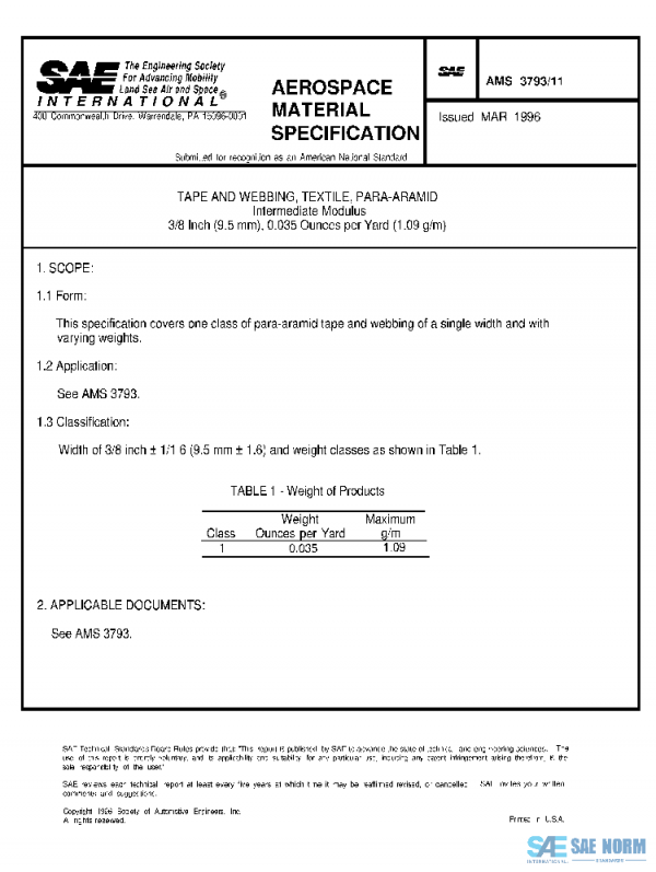 SAE AMS3793/11 PDF SAE AMS3793/11 PDF