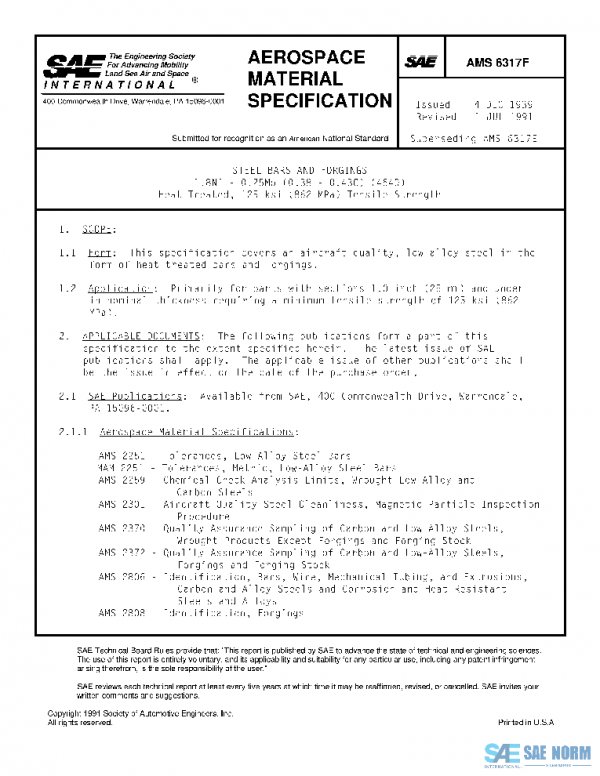 SAE AMS6317F PDF SAE AMS6317F PDF