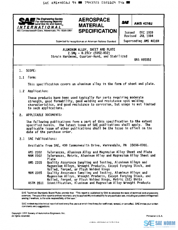 SAE AMS4016J PDF