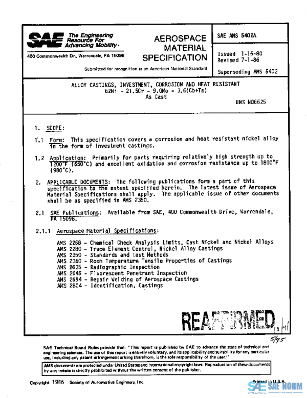SAE AMS5402A PDF SAE AMS5402A PDF