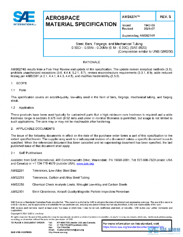 SAE AMS6274S PDF SAE AMS6274S PDF