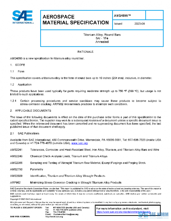SAE AMS4895 PDF SAE AMS4895 PDF