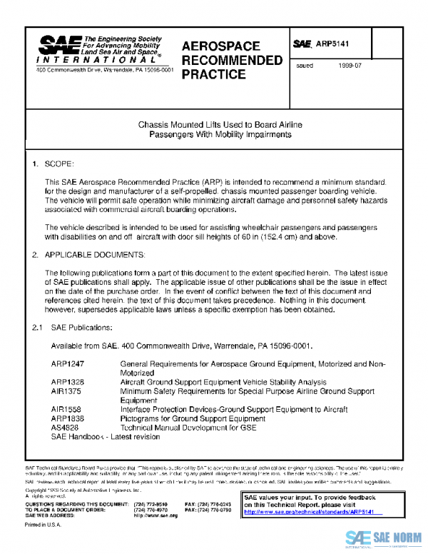 SAE ARP5141 PDF