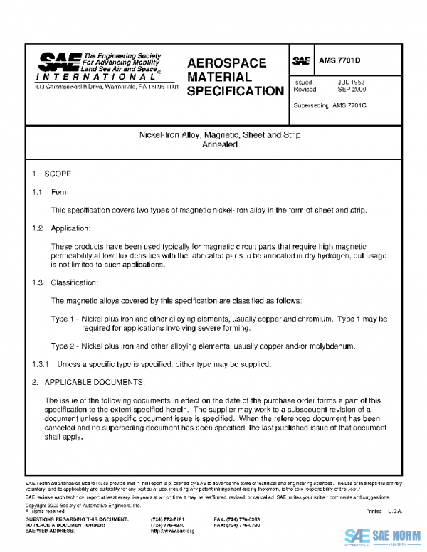 SAE AMS7701D PDF