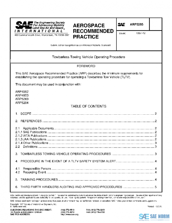 SAE ARP5285 PDF