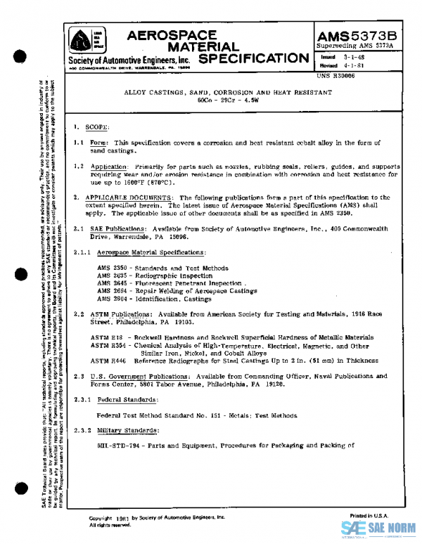 SAE AMS5373B PDF SAE AMS5373B PDF