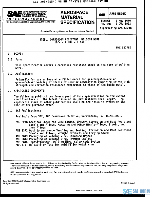 SAE AMS5824C PDF SAE AMS5824C PDF
