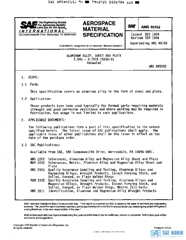 SAE AMS4015J PDF