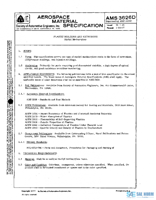 SAE AMS3626D PDF