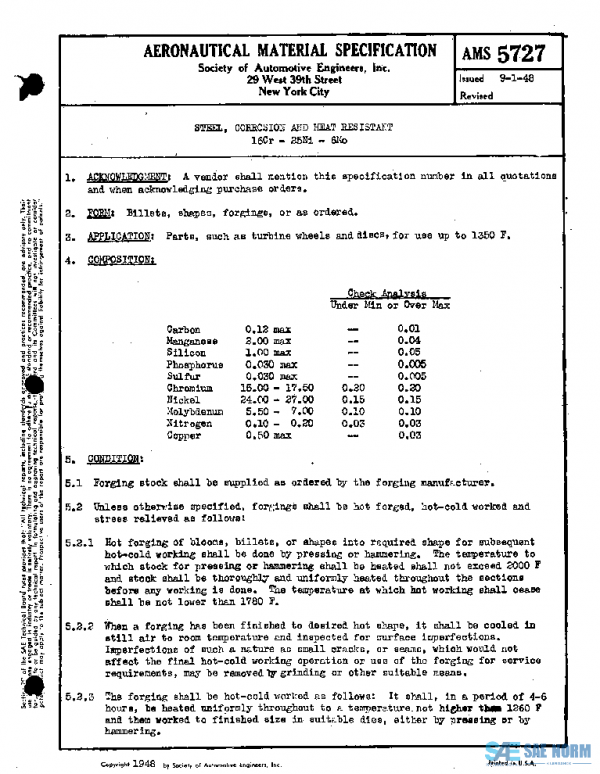SAE AMS5727 PDF SAE AMS5727 PDF