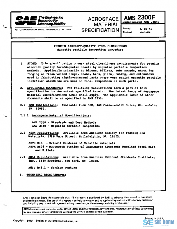 SAE AMS2300F PDF