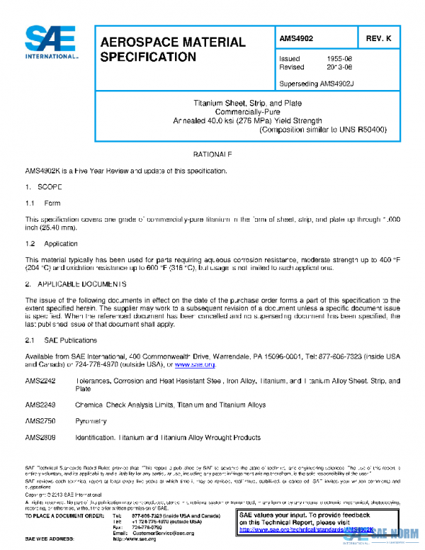 SAE AMS4902K PDF SAE AMS4902K PDF