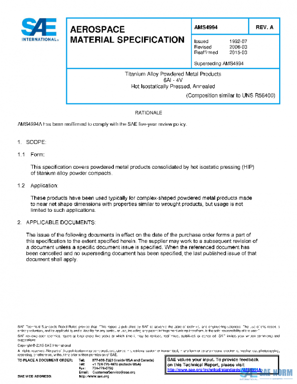 SAE AMS4994A PDF