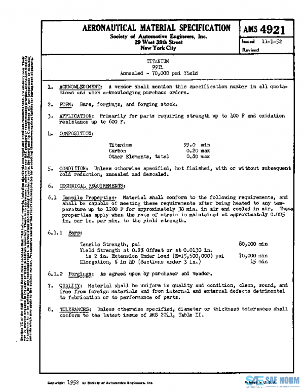 SAE AMS4921 PDF SAE AMS4921 PDF