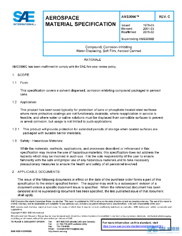 SAE AMS3066C PDF SAE AMS3066C PDF