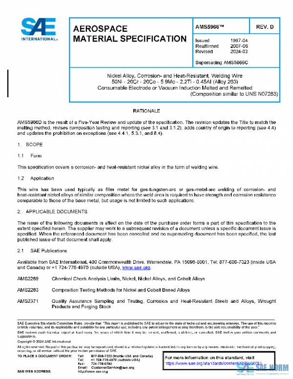 SAE AMS5966D PDF SAE AMS5966D PDF