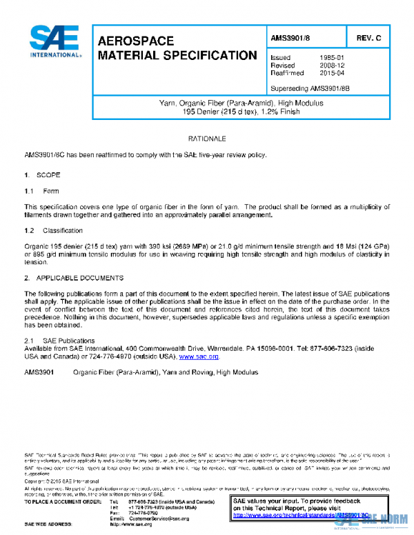 SAE AMS3901/8C PDF SAE AMS3901/8C PDF