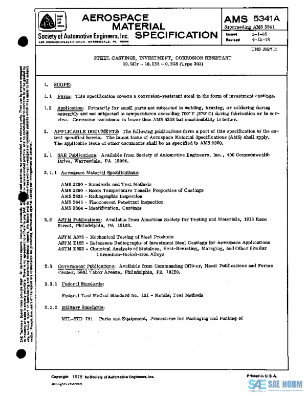 SAE AMS5341A PDF SAE AMS5341A PDF