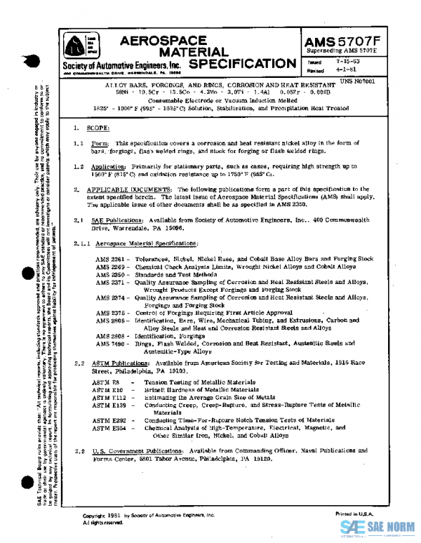 SAE AMS5707F PDF
