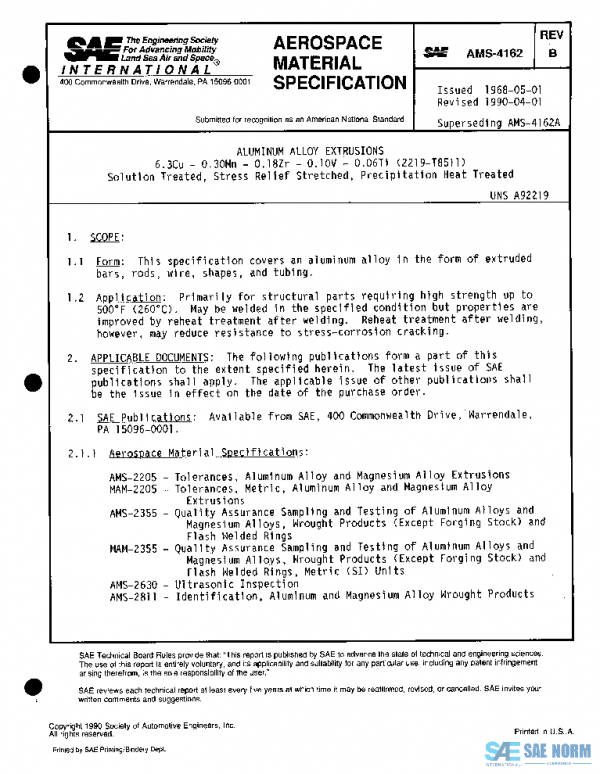 SAE AMS4162B PDF