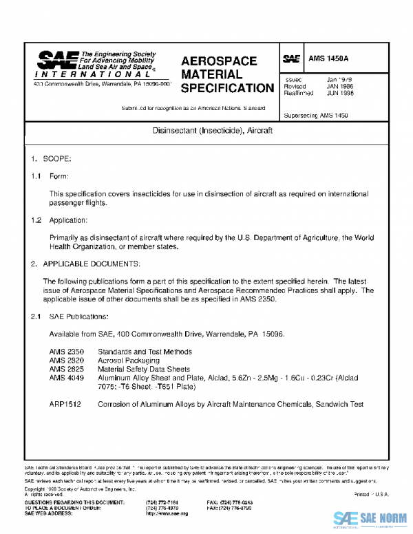 SAE AMS1450A PDF