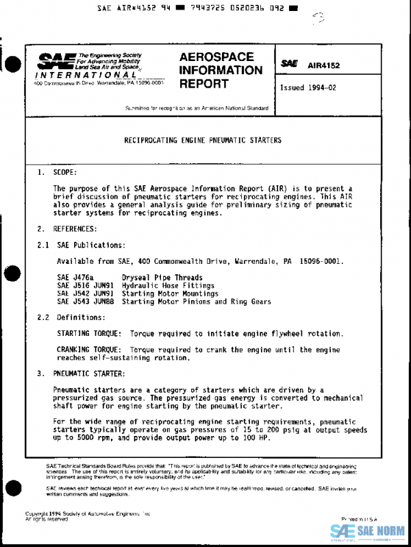 SAE AIR4152 PDF