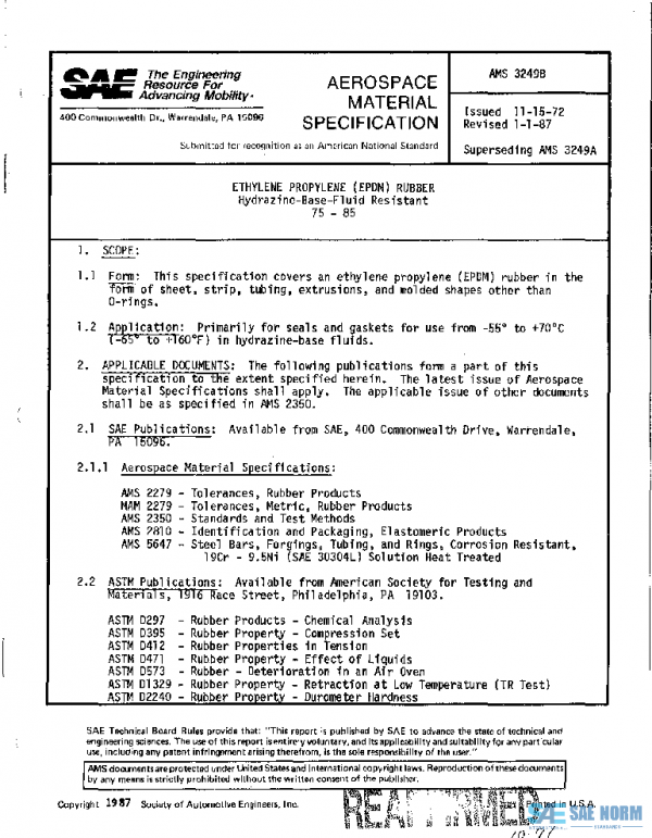 SAE AMS3249B PDF SAE AMS3249B PDF