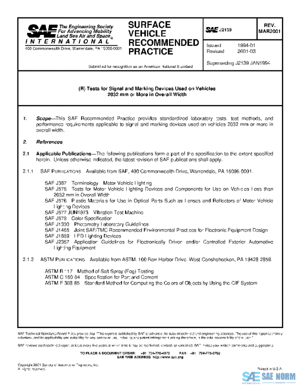SAE J2139_200103 PDF