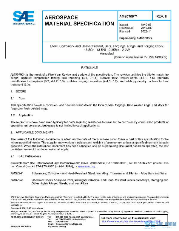 SAE AMS5700H PDF
