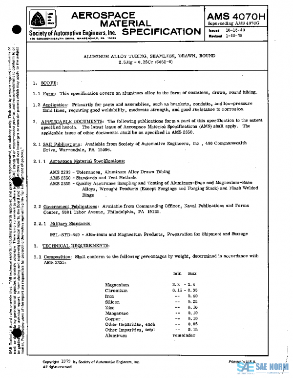 SAE AMS4070H PDF SAE AMS4070H PDF