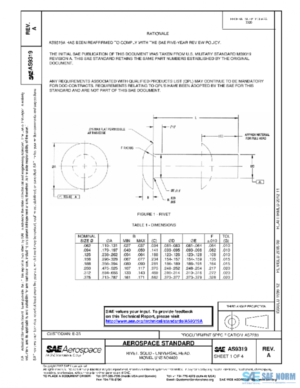 SAE AS9319A PDF SAE AS9319A PDF