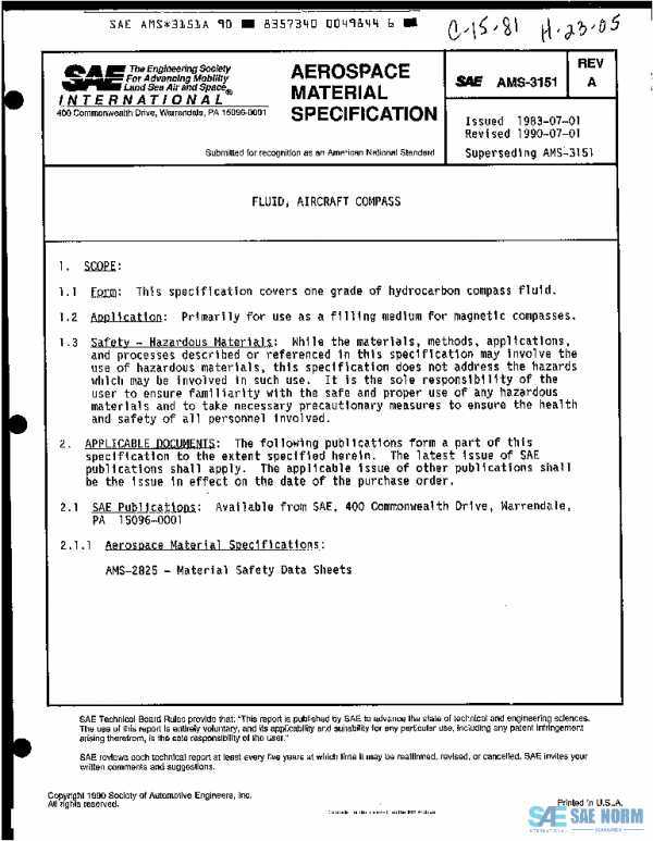 SAE AMS3151A PDF