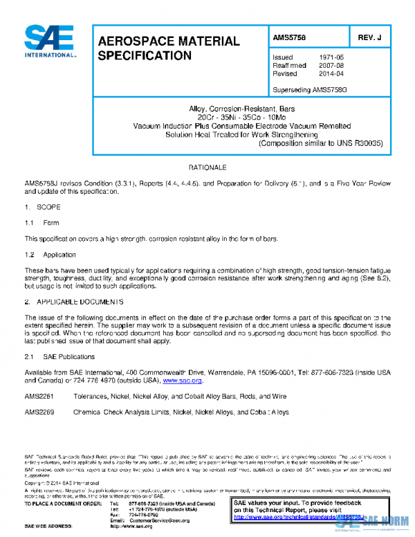 SAE AMS5758J PDF SAE AMS5758J PDF