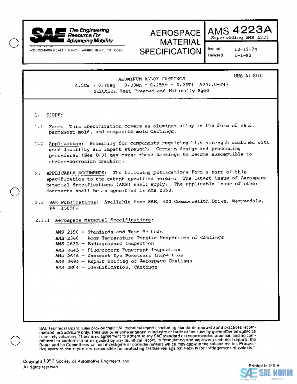 SAE AMS4223A PDF SAE AMS4223A PDF