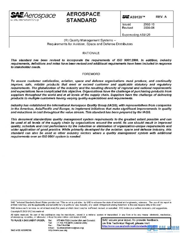 SAE AS9120A PDF