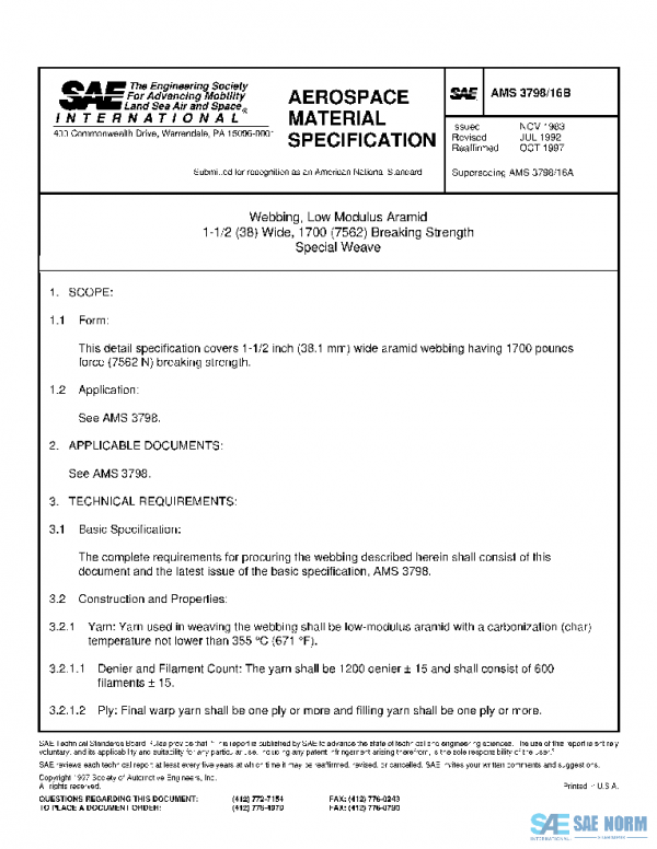 SAE AMS3798/16B PDF
