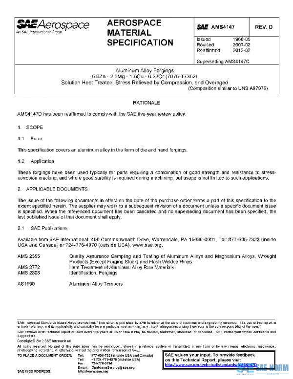 SAE AMS4147D PDF SAE AMS4147D PDF