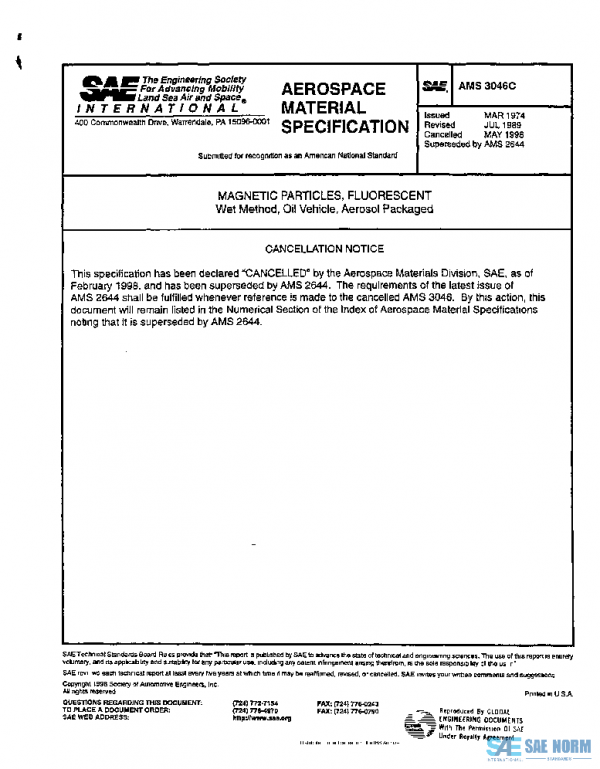 SAE AMS3046C PDF SAE AMS3046C PDF