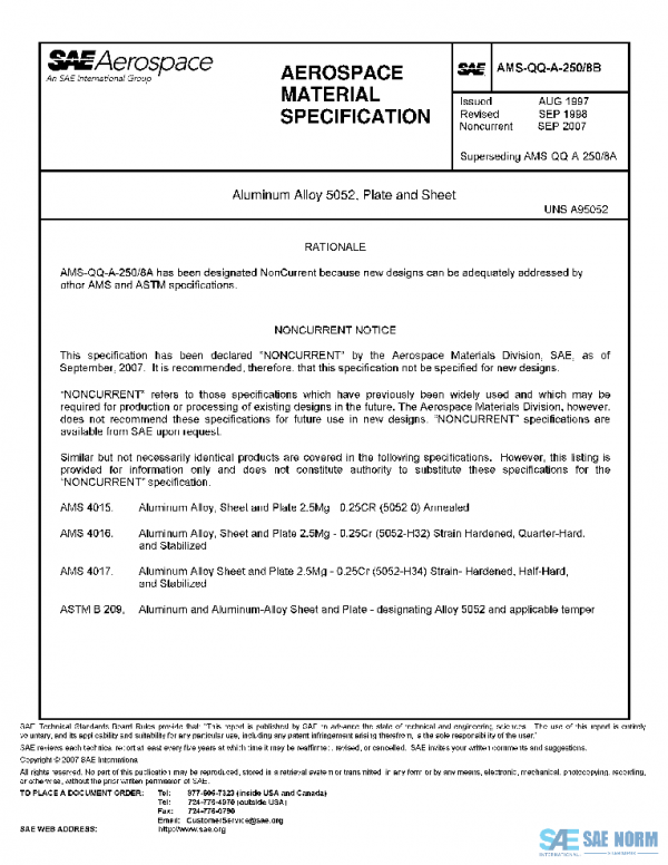 SAE AMSQQA250/8B PDF SAE AMSQQA250/8B PDF