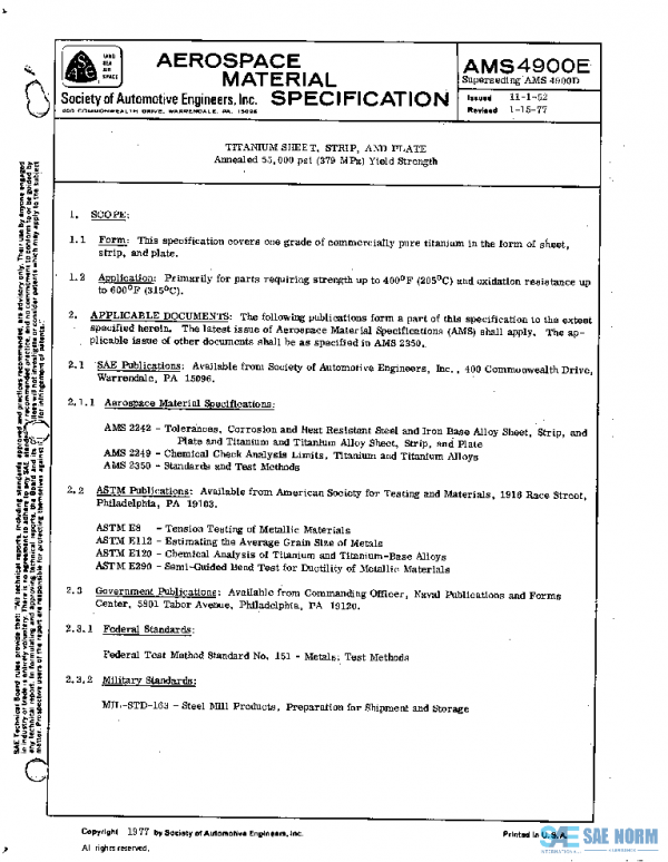 SAE AMS4900E PDF SAE AMS4900E PDF