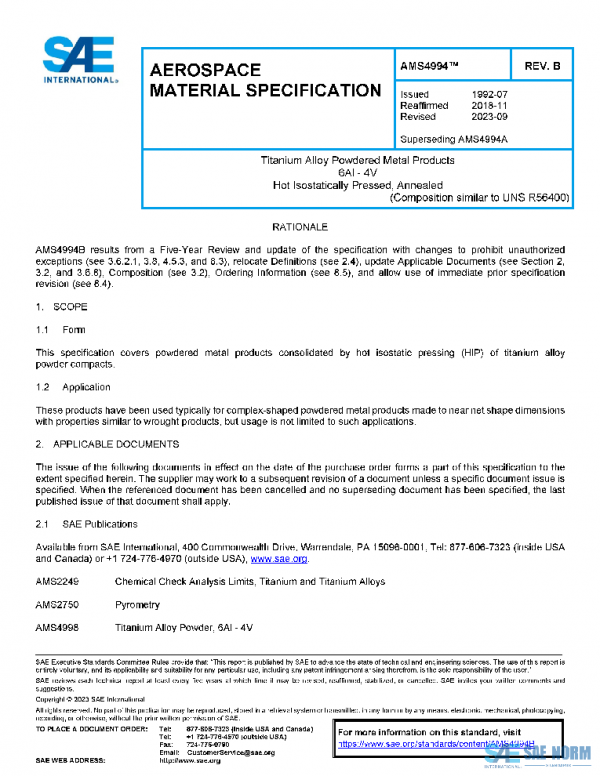 SAE AMS4994B PDF