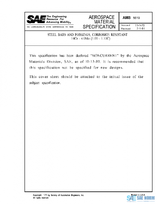 SAE AMS5619 PDF SAE AMS5619 PDF