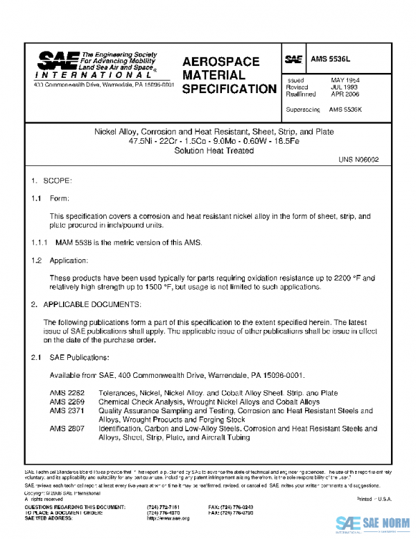 SAE AMS5536L PDF SAE AMS5536L PDF