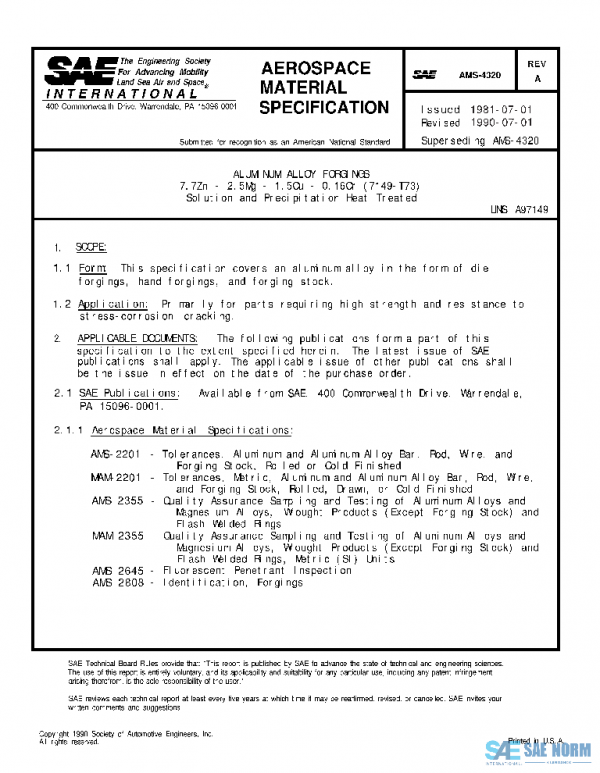SAE AMS4320A PDF SAE AMS4320A PDF